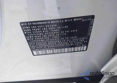 2024 Volkswagen Tiguan 2.0T Se/2.0T Wolfsburg Edition from USA, damaged, VIN 3VVMB7AXXRM081360